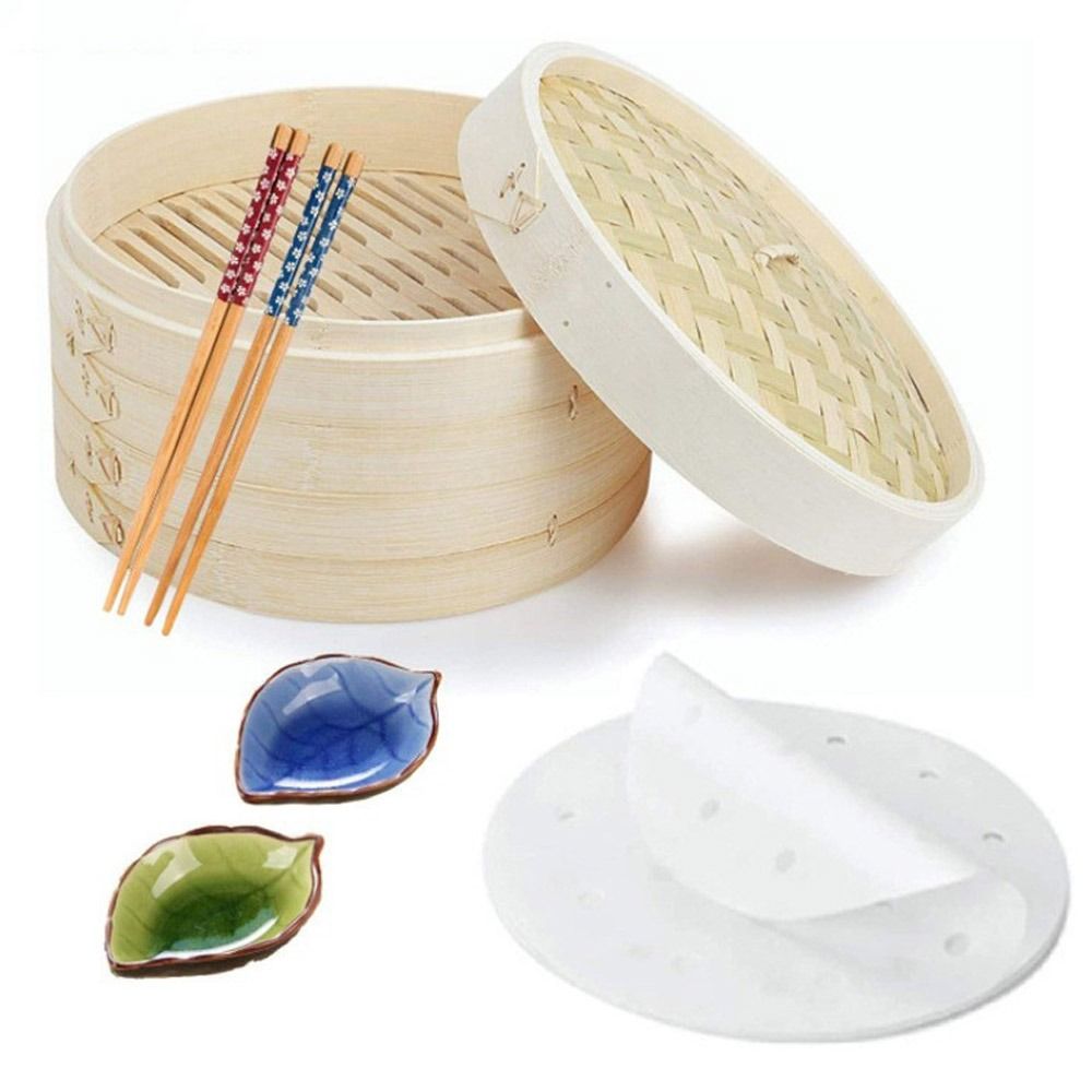Bao Steamer Bamboo - Cuisinière vapeur chinoise en bambou avec