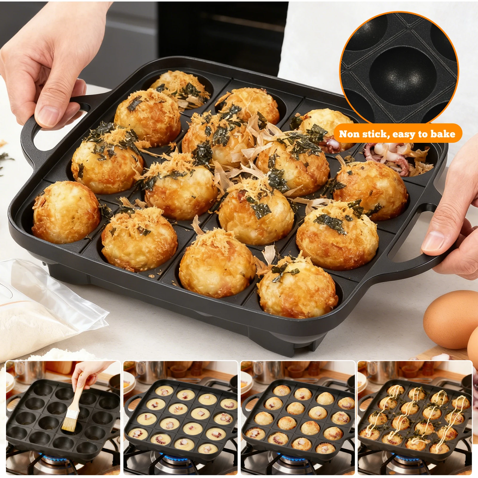 Poêle à takoyaki 16 trous en a - Takoyaki Grill Plate avis et prix